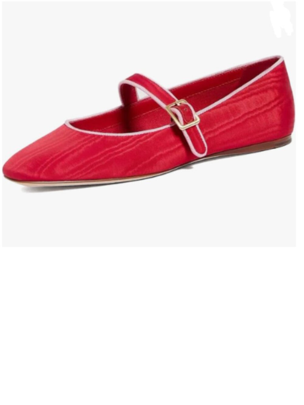 miss left Red Comfort Buckle Strap Mary Janes Closed Round Toe Ballet Flats